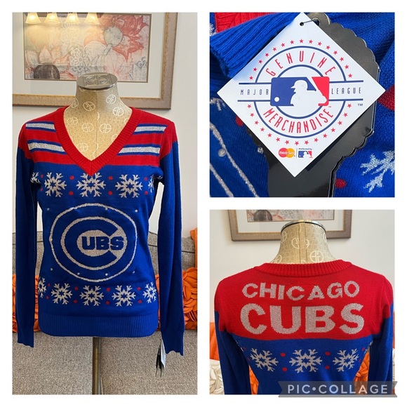 ❣️🆕MLB Chicago Cubs Light Up Snowflake Sweater❣️ - Picture 1 of 9